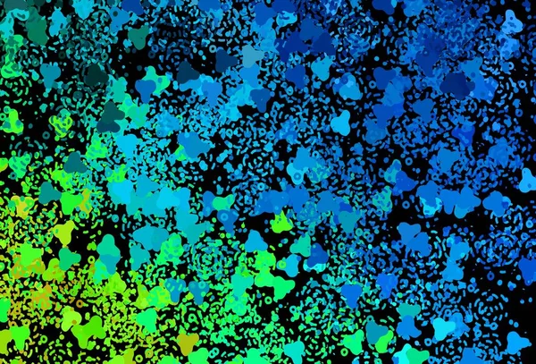 Темно Синий Зеленый Векторный Узор Случайными Формами Простая Красочная Иллюстрация — стоковый вектор