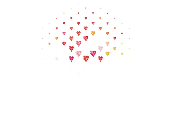 Light Green Red Vector Backdrop Sweet Hearts Beautiful Abstract Hearts — Stock Vector