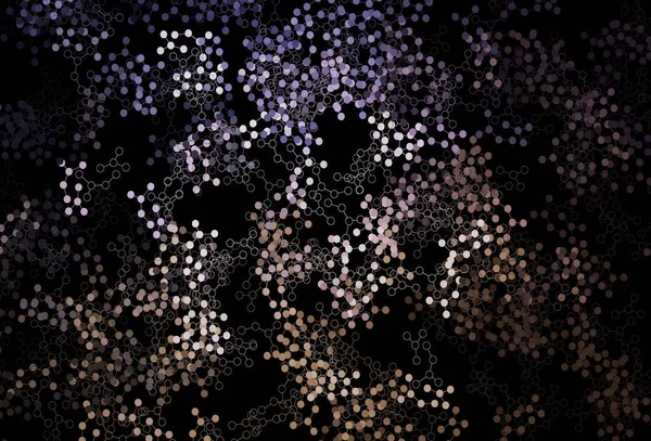 Koyu pembe, yapay zeka ağlı sarı vektör deseni. Renkli yapay zeka yapısı, eğimli çizgiler ve noktalar. Zeka ve yenilik reklamları için şablon.