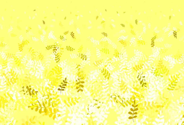 Hellgrüner Gelber Vektor Doodle Hintergrund Mit Blättern Leuchtend Farbige Illustration — Stockvektor