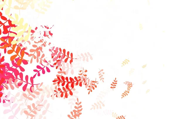 Açık kırmızı, sarı vektör karalama desenli yapraklar. Origami tarzındaki yaprakların gradyanlı karalama çizimi. Duvar kağıtları, boyama kitapları için desen.