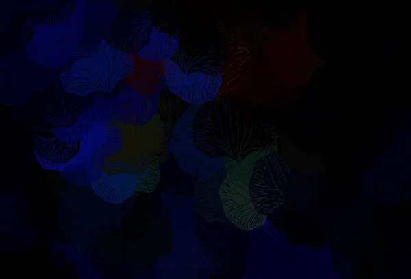 Mörkblå Gul Vektor Klotter Layout Med Blad Elegant Ljus Illustration — Stock vektor