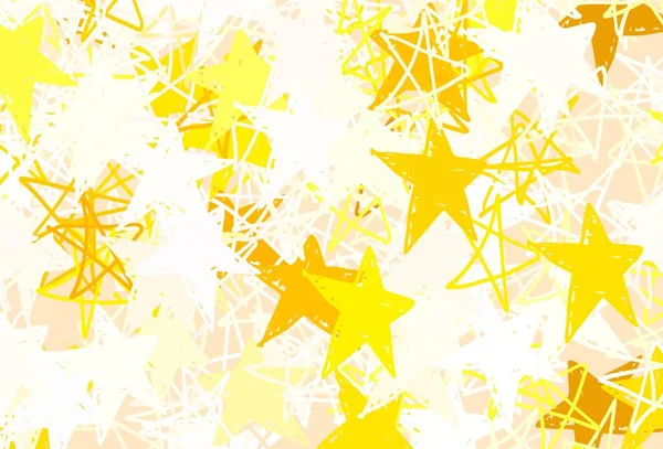 Verde Claro Patrón Vector Amarillo Con Estrellas Navidad Ilustración Abstracta — Vector de stock