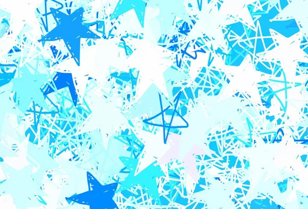 Világos Kék Vektor Minta Karácsonyi Csillagokkal Modern Geometriai Absztrakt Illusztráció — Stock Vector