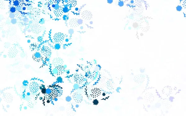 Açık mavi, sarı vektör soyut tasarımı çiçekli rengarenk çizimler ve çiçekler. Duvar kağıdı tasarımınız için yeni bir doku.