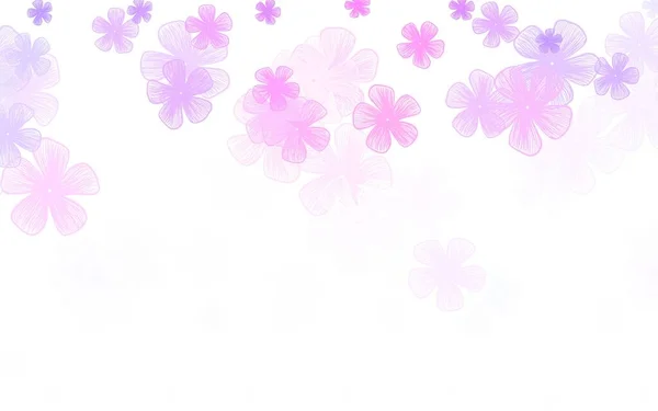 浅色粉红矢量典雅模板与花朵 摘要用涂鸦风格的花朵作摘要说明 设计负责人的模式 — 图库矢量图片
