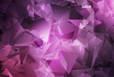 Açık Mor, pembe vektör eğimli üçgenler. Çokgen şekilli bir örnek. Dizaynınız için üçgen desen.