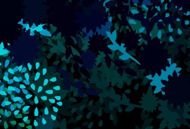 Koyu mavi, rastgele şekilli yeşil vektör deseni. Modern tarzda değişen renkli kaotik formlar. İşiniz için en iyi akıllı tasarım.