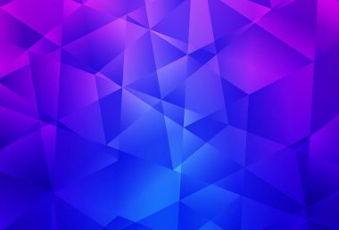 Açık Pembe, mavi vektör üçgen çizim. Üçgenlerden oluşan parlayan çokgen çizimler. İşiniz için en iyi üçgen tasarım.