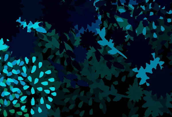 Темно Синий Зеленый Векторный Узор Случайными Формами Красочные Хаотические Формы — стоковый вектор
