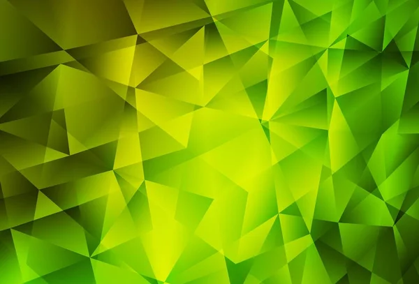 Verde Claro Modelo Mosaico Triângulo Vetor Amarelo Ilustração Geométrica Estilo —  Vetores de Stock