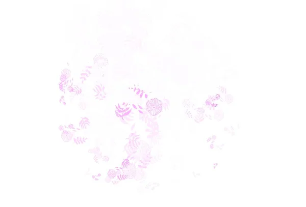 Luz Púrpura Rosa Vector Elegante Patrón Con Hojas Ilustración Estrenar — Archivo Imágenes Vectoriales