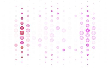 Dairesel açık mor vektör şablonu. Soyut arka planda bulanık kabarcıklar ve renkli gradyan. Fütürist reklamlar ve kitapçıklar için şablon.
