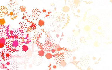 Açık kırmızı, sarı vektör zarif desenli, çiçekli rengarenk resimli, çiçekli. Çocuk kitapları için renkli desen.