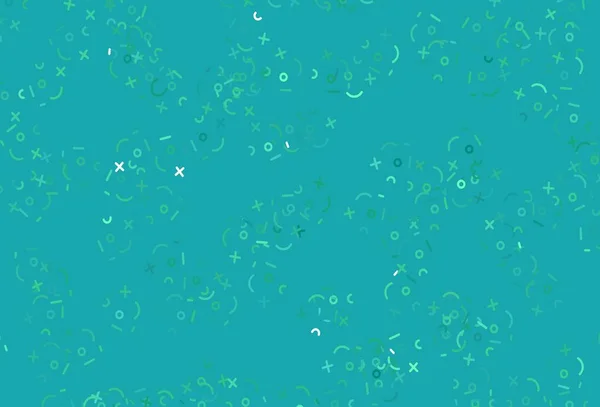 Светло Зеленый Векторный Фон Элементами Математики Цветные Математические Знаки Градиентом — стоковый вектор