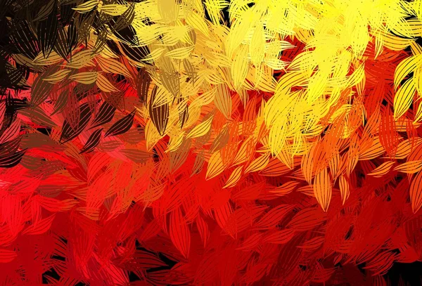 Koyu kırmızı, sarı vektör soyut arkaplan yapraklı. Bulanık şekilli ve yapraklı yepyeni bir resim. İş tasarımınız için yepyeni bir tarz.