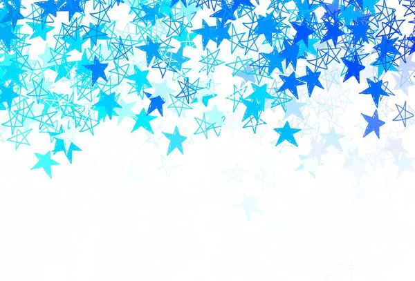 浅蓝色矢量背景与有色恒星 现代几何抽象的星图 未来主义广告的模式 小册子 — 图库矢量图片