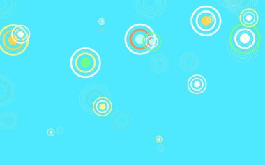 Noktalı ışık çok renkli vektör arkaplanı. Doğa tarzında bulanık halkaları olan güzel renkli çizimler. İş ilanınız için tasarım.