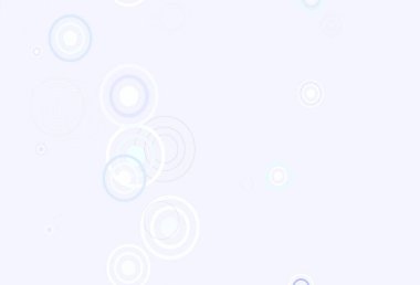 Açık pembe, köpüklü mavi vektör arkaplan. Doğa tarzında bulanık halkaları olan güzel renkli çizimler. Fütürist reklamlar ve kitapçıklar için şablon.