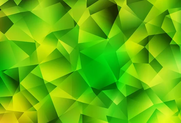 Hellgrüner Gelber Vektor Abstrakter Mosaikhintergrund Bunte Abstrakte Illustration Mit Dreiecken — Stockvektor