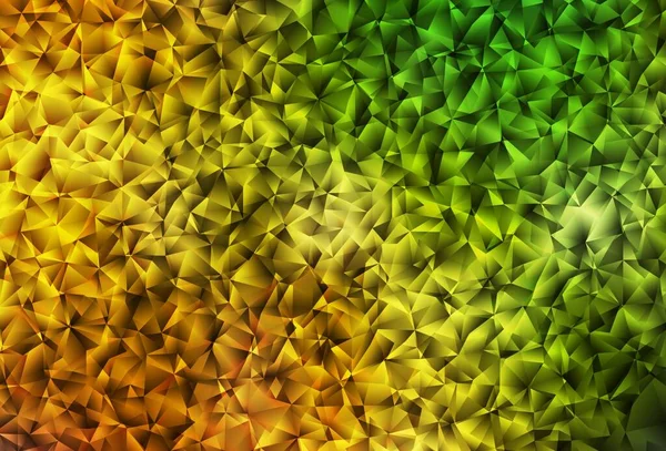 ダークグリーン イエローベクトル三角形モザイクの背景 三角形とハーフトーンスタイルで創造的なイラスト 背景のテクスチャパターン — ストックベクタ