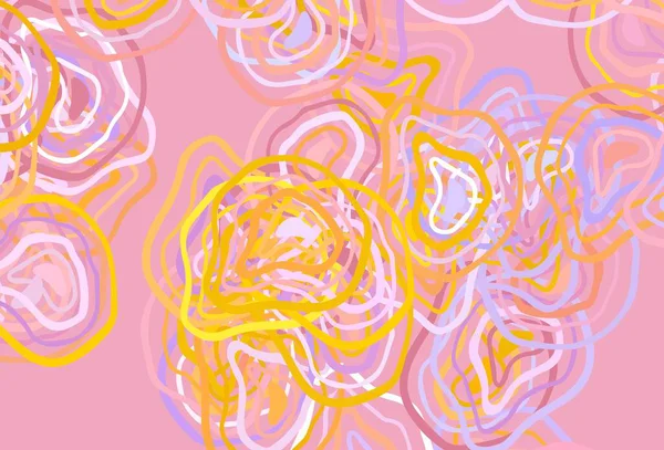 Light Pink Yellow Vector Backdrop Wry Lines Совершенно Новая Красочная — стоковый вектор