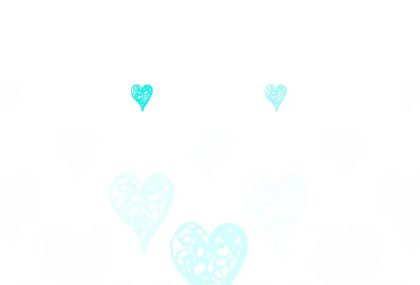 Světle Zelené Vektorové Pozadí Srdcem Dekorativní Design Srdcem Jednoduchém Stylu — Stockový vektor