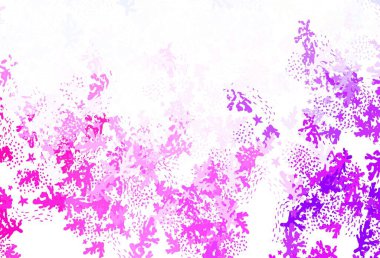 Açık Mor, kaotik şekilli pembe vektör şablonu. Rastgele şekillerle soyut tarzda dekoratif tasarım. Web siteniz için basit tasarım.