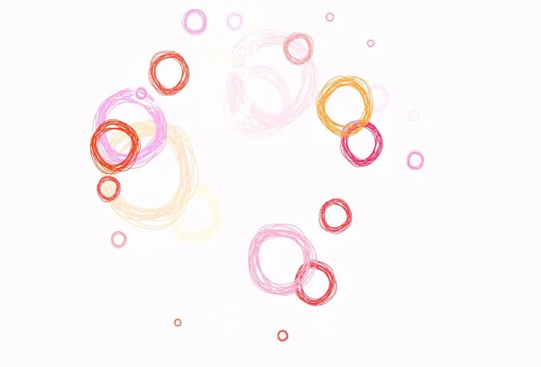 ライトピンク ドット付きイエローベクトルの背景 抽象的な背景にカラフルなグラデーションでぼやけた泡 あなたのビジネス広告のデザイン — ストックベクタ