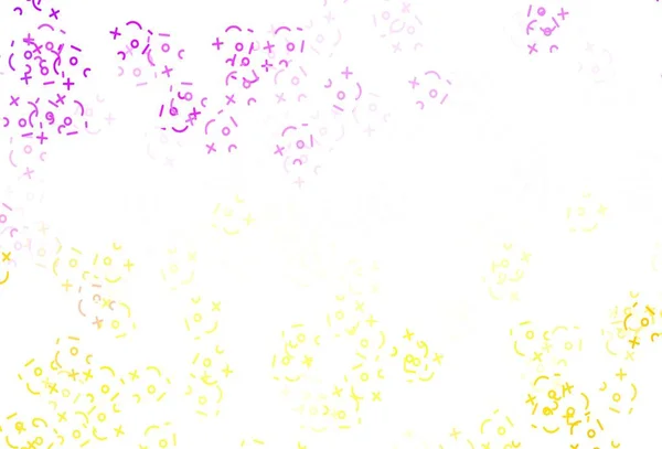 Rose Pâle Motif Vectoriel Jaune Avec Symboles Numériques Illustration Abstraite — Image vectorielle
