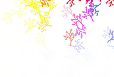 Açık mavi, dalları olan doğal sarı vektör arkaplan. Yapraklar, beyaz arka planda doğal dallar. Ağ ve ambalaj için elle boyanmış tasarım.