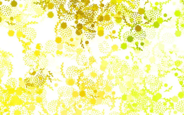 Açık yeşil, çiçekli doğal sarı vektör deseni ve çiçekli yeni renkli illüstrasyon. Cep telefonlarının geçmişleri için şablon.