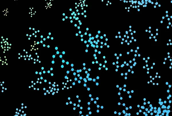 Koyu mavi, yeşil vektör arkaplan ve yapay zeka formları. Yapay zeka bağlantılarıyla basit bir şekilde renkli tasarım. Teklif verilerinin tanıtımı için akıllı tasarım.