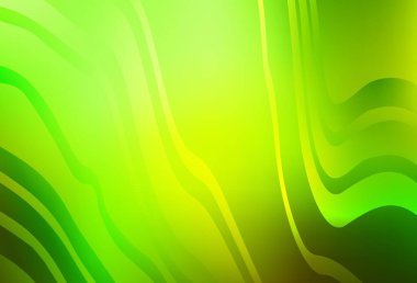 Açık yeşil, çizgileri olan sarı vektör şablonu. Basit eğri biçiminde parlak renkli bir illüstrasyon. Broşürler, broşürler için doku.