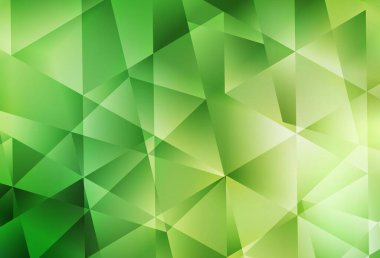 Açık yeşil, sarı vektör düşük poli düzeni. Çokgen soyut çizim ve gradyan. Dizaynınız için üçgen desen.