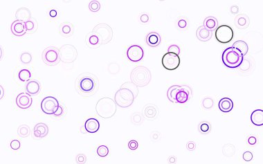 Küreli açık pembe vektör deseni. Parlak renkli soyut çemberlerin olduğu bir resim. Marka kitabınız için yeni şablon.