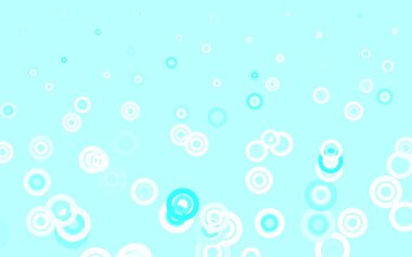 Açık Mavi, noktalı yeşil vektör arkaplanı. Doğa tarzında bulanık halkaları olan güzel renkli çizimler. Poster ve web siteleri için tasarım.