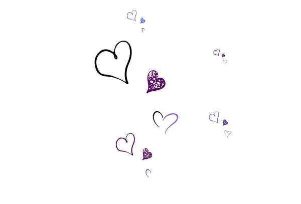 Ανοιχτό Ροζ Μπλε Διάνυσμα Πρότυπο Doodle Καρδιές Εικονογράφηση Σχήματα Βαθμονομημένων — Διανυσματικό Αρχείο