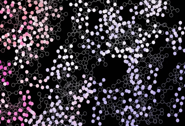 Koyu mor, yapay zeka yapısına sahip pembe vektör şablonu. Renkli yapay zeka yapısı, eğimli çizgiler ve noktalar. Zeka ve yenilik reklamları için şablon.