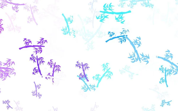 Светло Розовый Синий Вектор Обратная Сторона Ветвями Листья Ветви Естественном — стоковый вектор