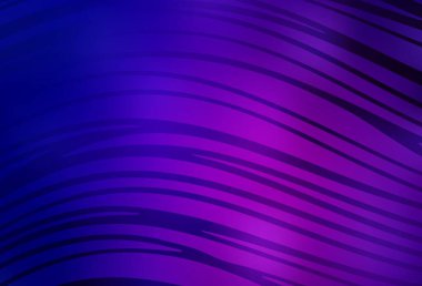 Koyu mor, pembe çizgili vektör arkaplan. Basit eğri biçiminde parlak renkli bir illüstrasyon. İş tasarımınız için şablon.