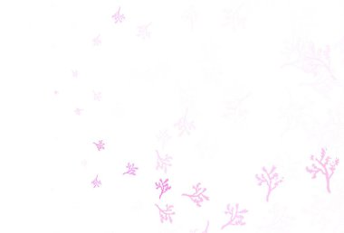 Açık Mor, pembe vektör karalama desenli sakura. Yapraklar ve dallarla gösterişli soyut çizimler. Cep telefonlarının geçmişleri için şablon.