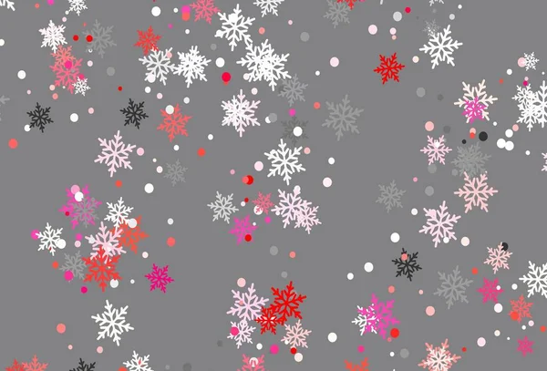 Patrón Vectorial Rosa Claro Con Copos Nieve Navideños Diseño Decorativo — Vector de stock