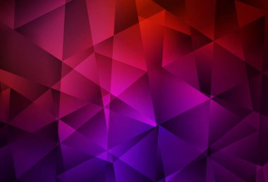 Koyu pembe, sarı vektör üçgen mozaik doku. Yarım ton şeklinde, üçgenli yaratıcı illüstrasyon. Dizaynınız için üçgen desen.