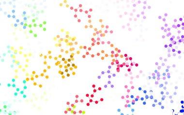 Açık yeşil, yapay zeka ağlı kırmızı vektör deseni. Soyut şablondaki yapay zeka şekilleriyle parlayan illüstrasyon. Poster ve teknoloji sembolü.