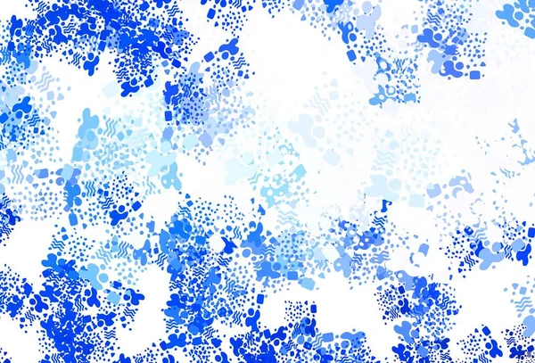 Kaotik şekilli açık mavi vektör şablonu. Renkli rastgele şekillerle modern soyut illüstrasyon. Duvar kağıtları için zarif tasarım.