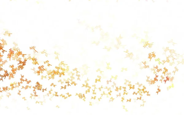 Светло Желтый Векторный Узор Ветвями Листья Ветви Градиентом Белом Фоне — стоковый вектор