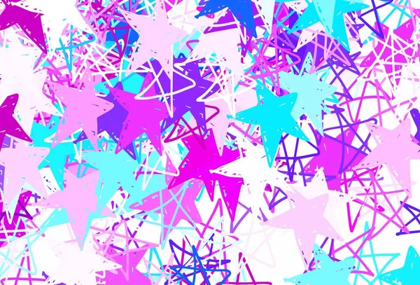 Modèle Vectoriel Rose Clair Bleu Avec Étoiles Ciel Design Décoratif — Image vectorielle