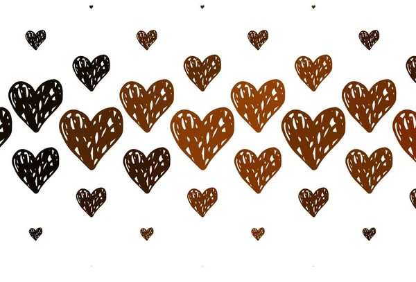 Φως Καφέ Διάνυσμα Φόντο Γλυκές Καρδιές Εικονογράφηση Σχήματα Βαθμονομημένων Καρδιών — Διανυσματικό Αρχείο