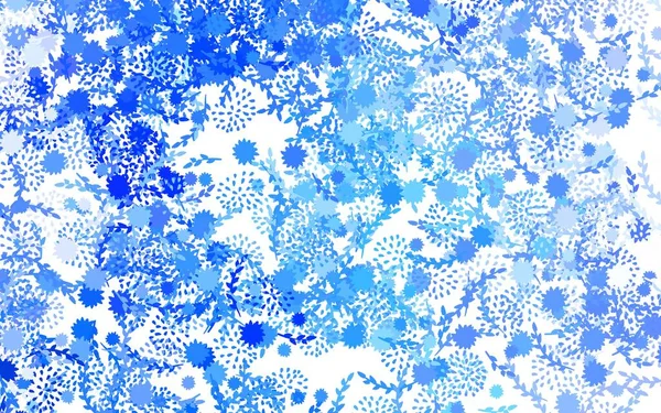 Hafif Mavili vektör zarif duvar kâğıdı, çiçekli, güllü. Beyaz arka planda çiçeklerin dekoratif tasarımı. Web siteniz için Doodle tasarımı.